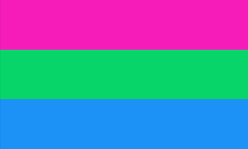 The polysexual flag. It is three stripes, pink, green, and blue.