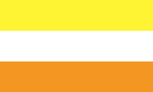 The maverique flag. It is three stripes, yellow, white, and orange.