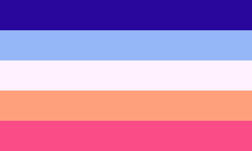 A futch flag. It is five stripes, blue, light blue, white, peach, and pink.