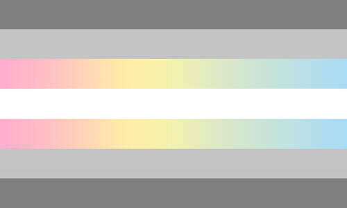 The gender vague flag. It is three stripes, black, grey, and black. The grey srtipe is much larger than the other two.